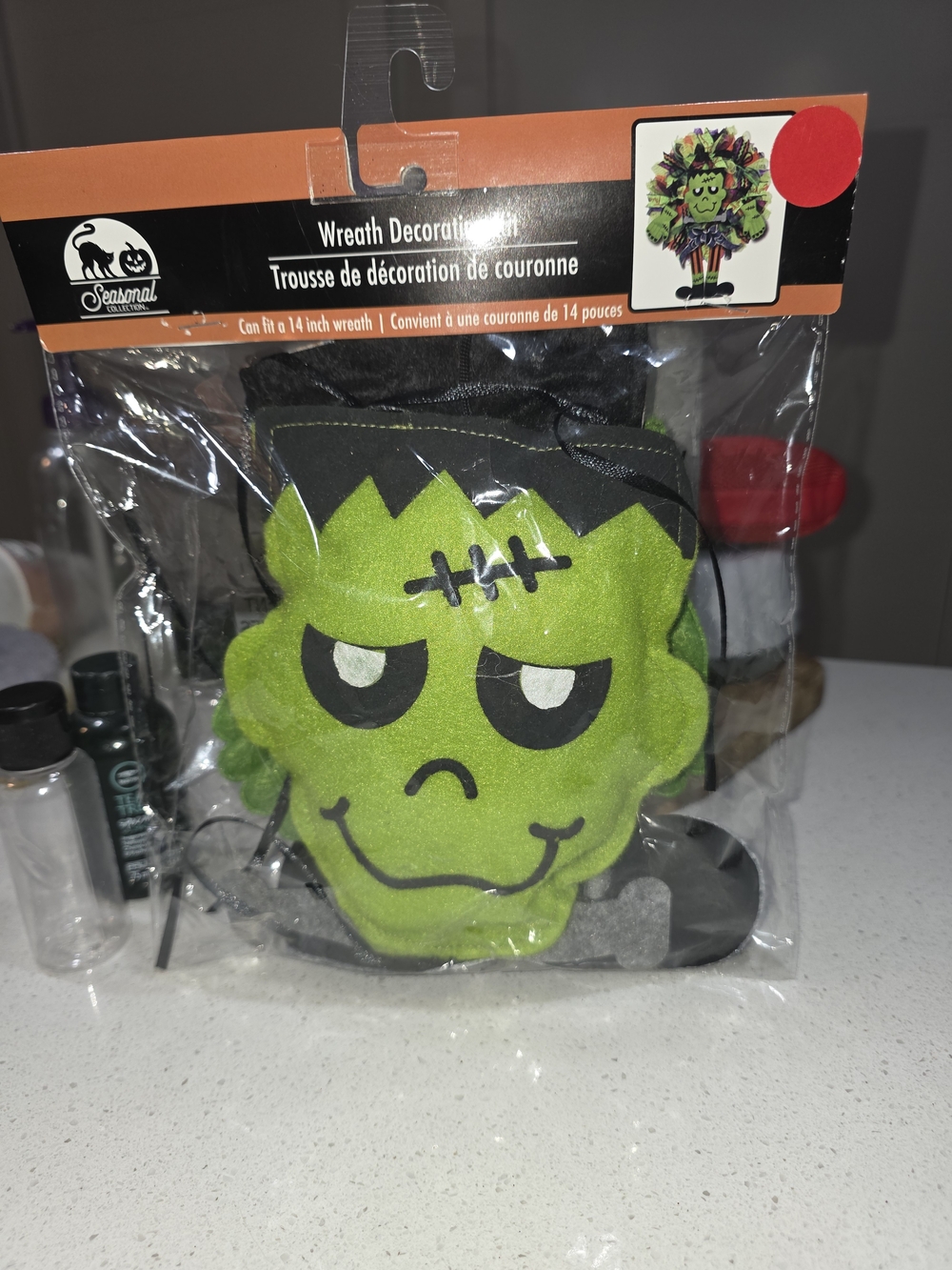 Sperry Green and Orange Halloween Felt Decoration